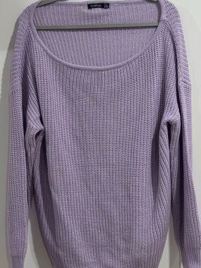 Boohoo Lavender Chunky Knit Sweater US 14 Oversized